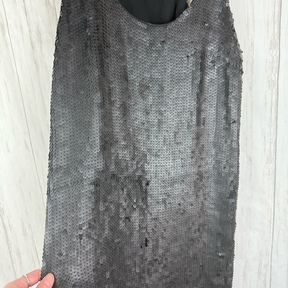 Theory Black Silk and Sequin Tank Dress - Picture 2 of 6